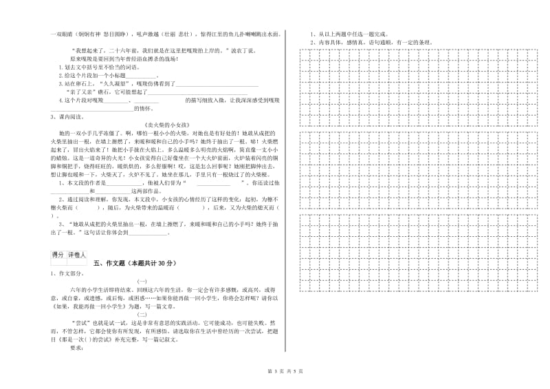 绥化市重点小学小升初语文强化训练试卷 附解析.doc_第3页