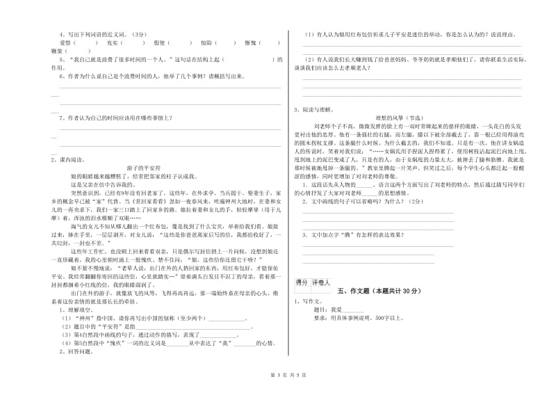 湖南省重点小学小升初语文强化训练试题 附解析.doc_第3页