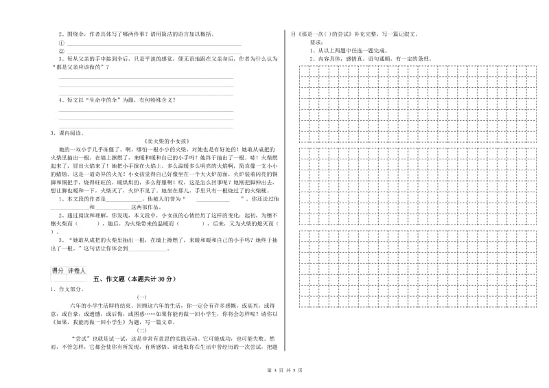 芜湖市重点小学小升初语文考前检测试卷 附解析.doc_第3页