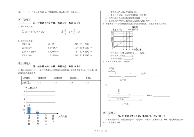 甘肃省2019年小升初数学能力测试试题A卷 含答案.doc_第2页