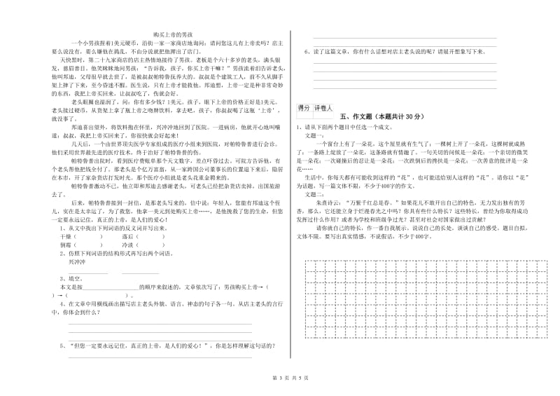 玉树藏族自治州重点小学小升初语文过关检测试题 附答案.doc_第3页