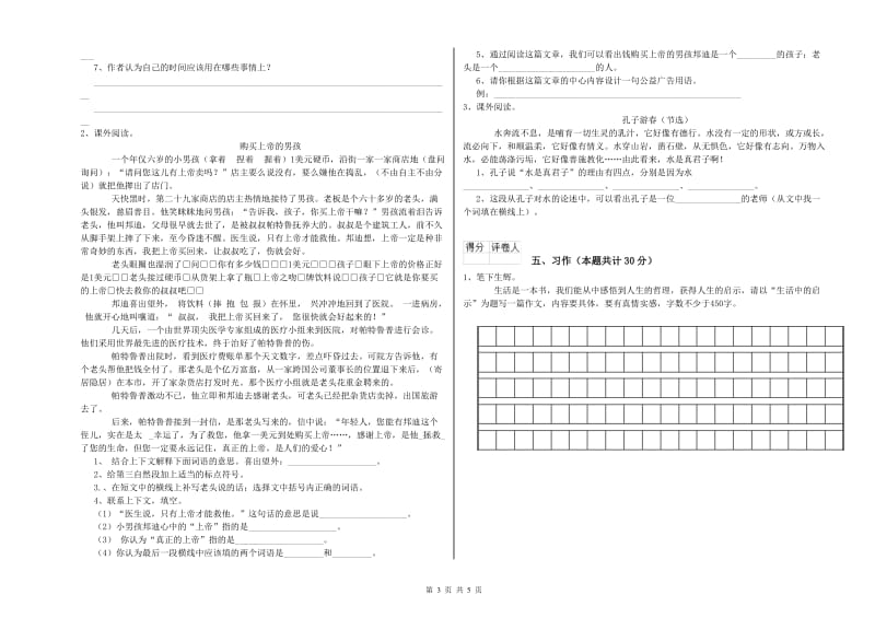 盐城市实验小学六年级语文下学期能力提升试题 含答案.doc_第3页