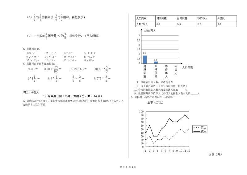 苏教版六年级数学上学期综合检测试题A卷 附答案.doc_第2页