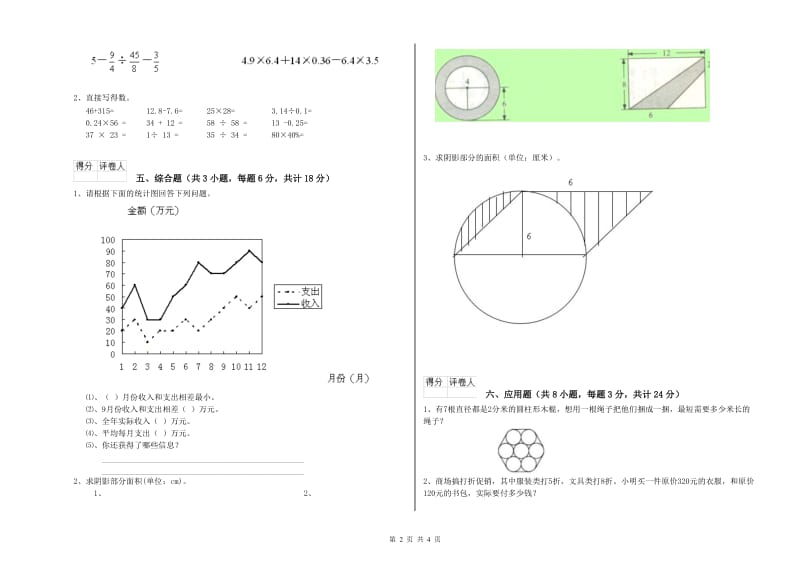 甘肃省2020年小升初数学能力测试试卷D卷 附解析.doc_第2页