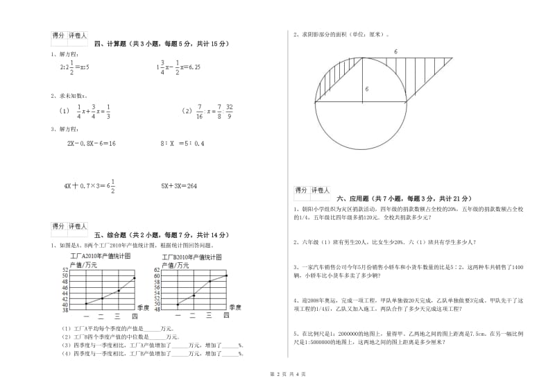 肇庆市实验小学六年级数学下学期能力检测试题 附答案.doc_第2页