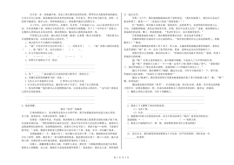 甘肃省小升初语文考前练习试题 附解析.doc_第3页