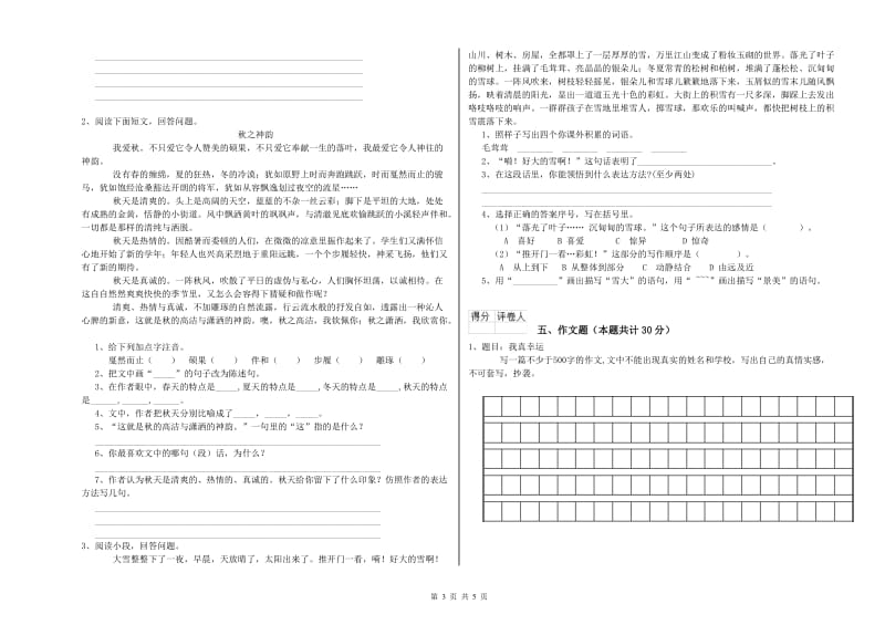 渭南市重点小学小升初语文强化训练试题 附答案.doc_第3页