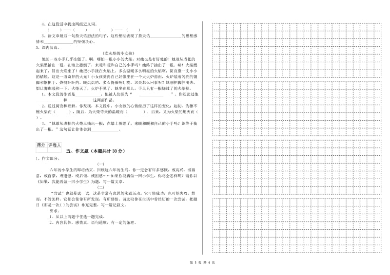 湖南省小升初语文模拟考试试卷C卷 含答案.doc_第3页
