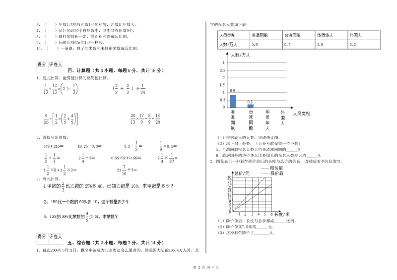 白银市实验小学六年级数学上学期每周一练试题 附答案.doc_第2页