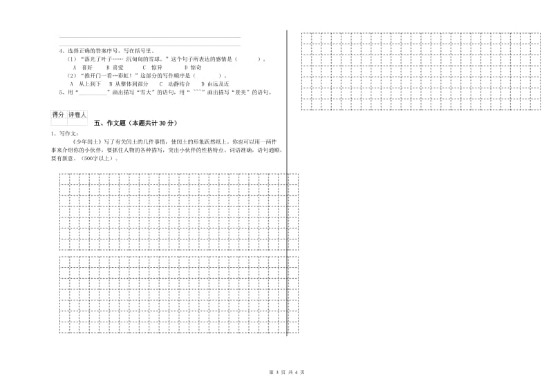 白城市重点小学小升初语文综合检测试卷 含答案.doc_第3页