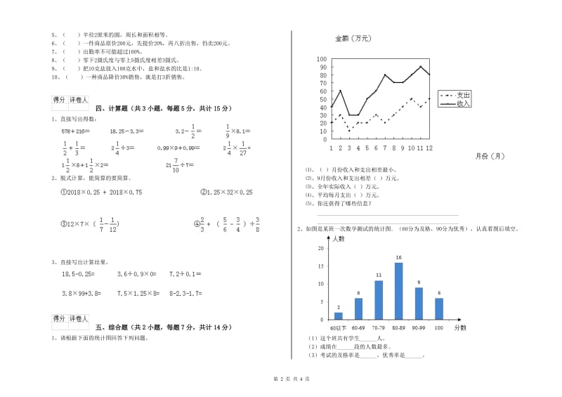 焦作市实验小学六年级数学下学期综合检测试题 附答案.doc_第2页