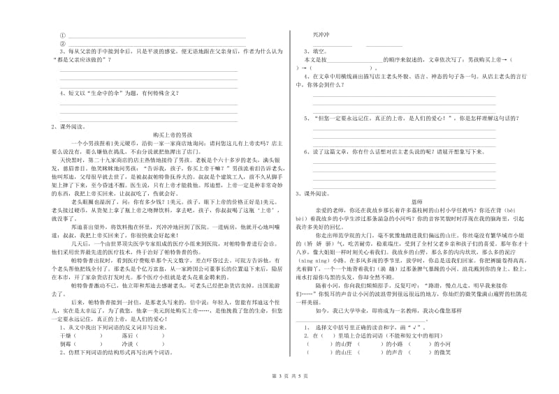 湘潭市重点小学小升初语文强化训练试题 附解析.doc_第3页