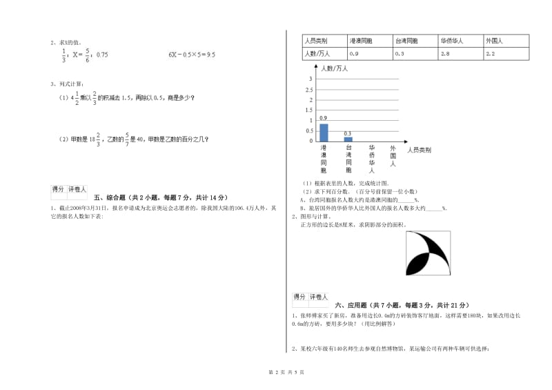 石家庄市实验小学六年级数学下学期能力检测试题 附答案.doc_第2页