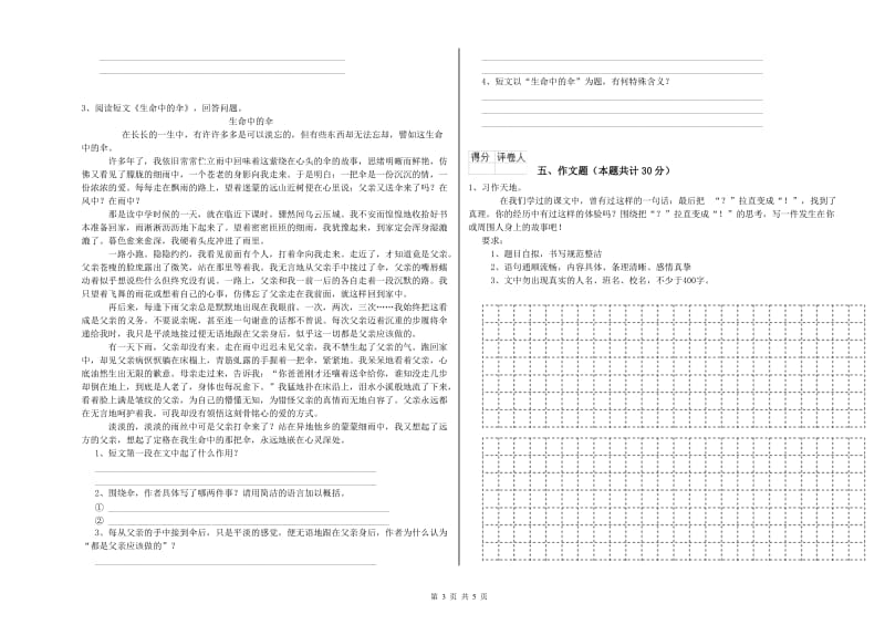 益阳市重点小学小升初语文全真模拟考试试卷 含答案.doc_第3页