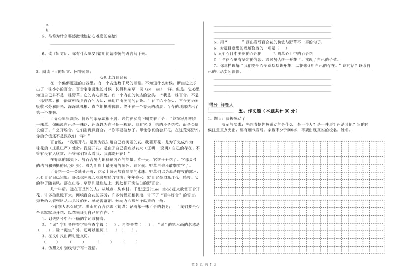 湖南省重点小学小升初语文能力提升试卷B卷 附答案.doc_第3页