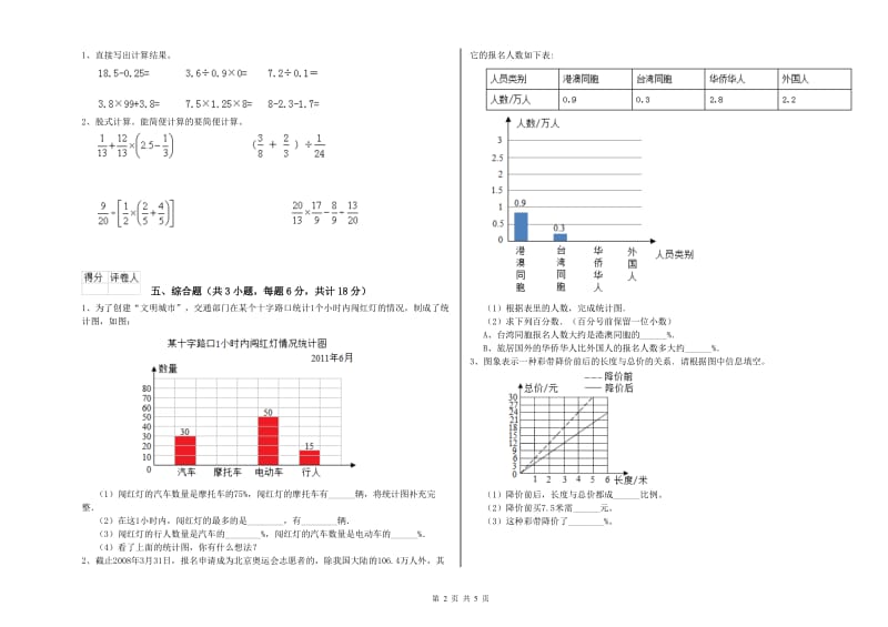 湖南省2019年小升初数学考前检测试题D卷 附答案.doc_第2页