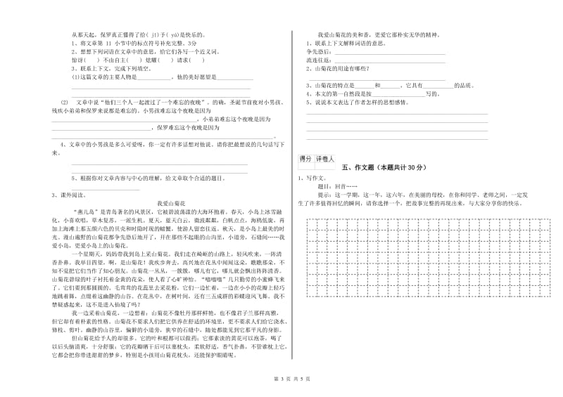 渭南市重点小学小升初语文全真模拟考试试题 附答案.doc_第3页