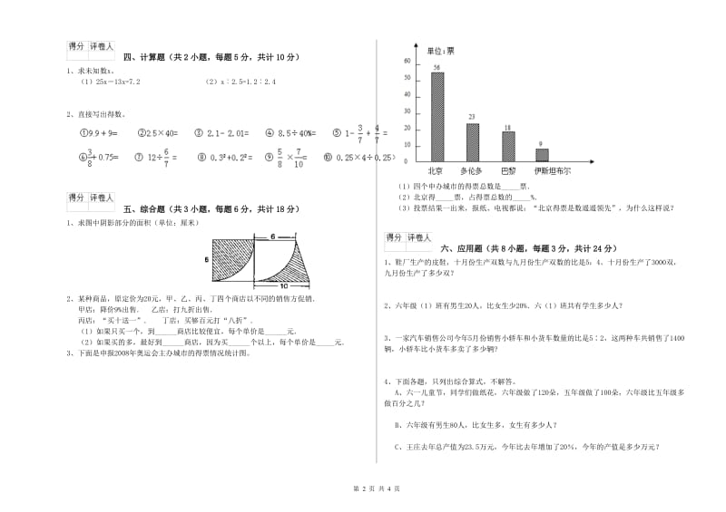 湖北省2020年小升初数学能力测试试卷C卷 附答案.doc_第2页