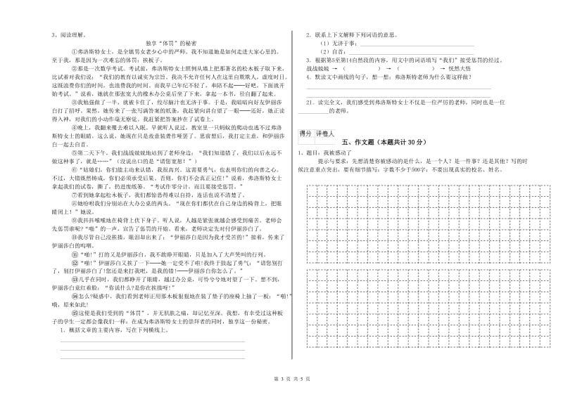 湖南省重点小学小升初语文强化训练试卷 附解析.doc_第3页