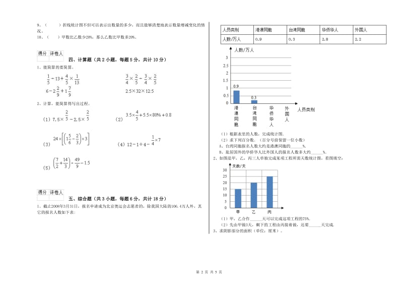 福建省2019年小升初数学能力检测试卷C卷 含答案.doc_第2页