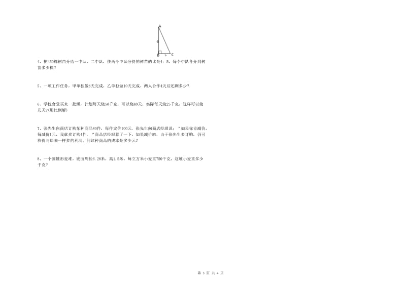 福建省2019年小升初数学能力提升试题B卷 附答案.doc_第3页