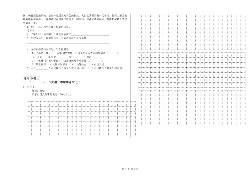 芜湖市重点小学小升初语文过关检测试题 含答案.doc_第3页