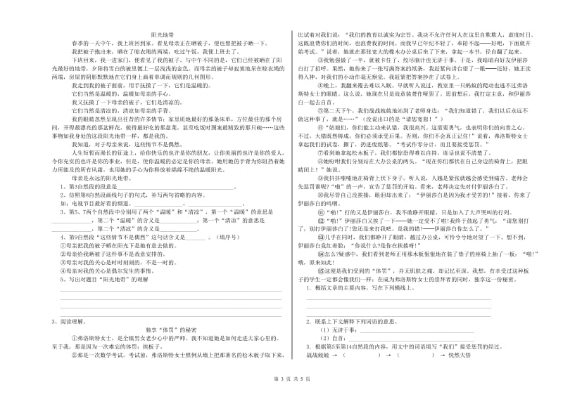 荆州市重点小学小升初语文每周一练试卷 附解析.doc_第3页