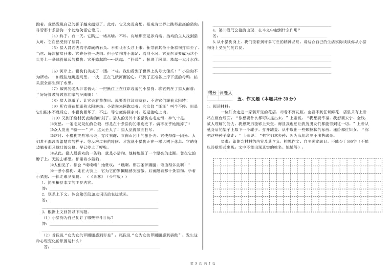 湛江市重点小学小升初语文能力测试试卷 含答案.doc_第3页