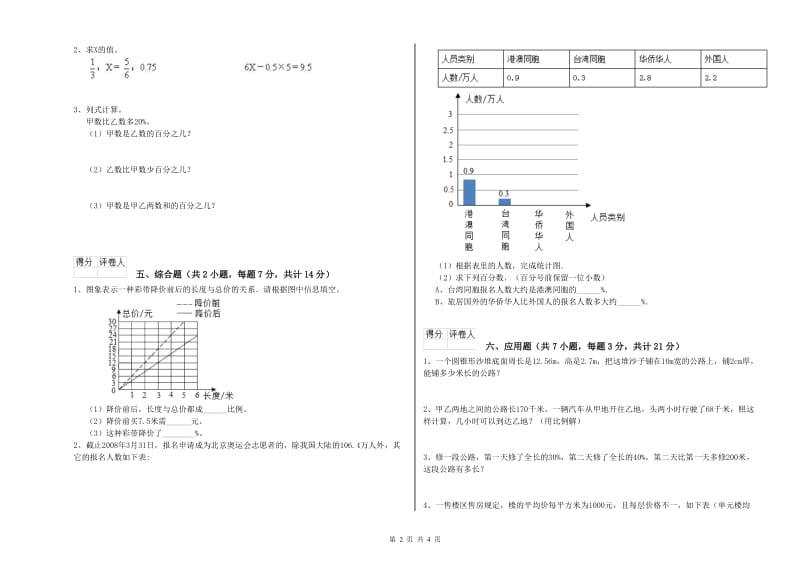 苏教版六年级数学上学期能力检测试题C卷 附解析.doc_第2页