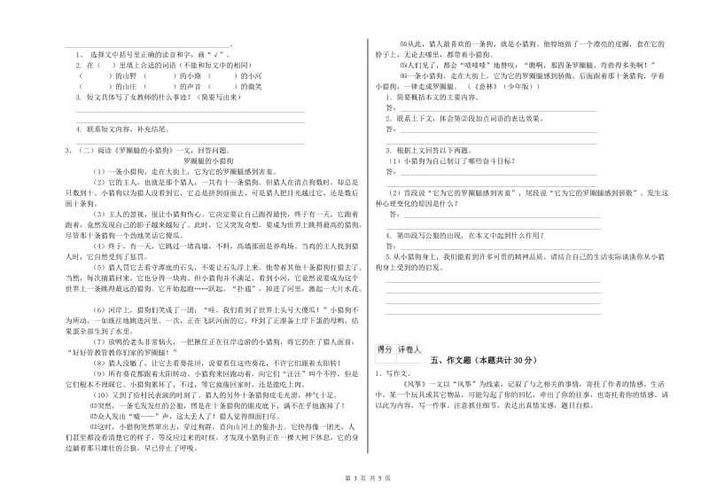 焦作市重点小学小升初语文综合检测试题 附解析.doc_第3页