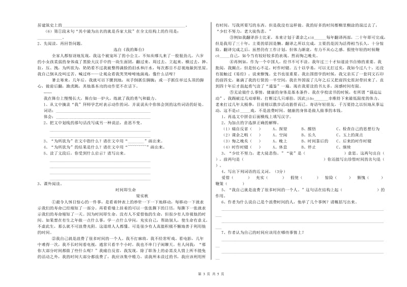 石家庄市实验小学六年级语文【下册】过关检测试题 含答案.doc_第3页