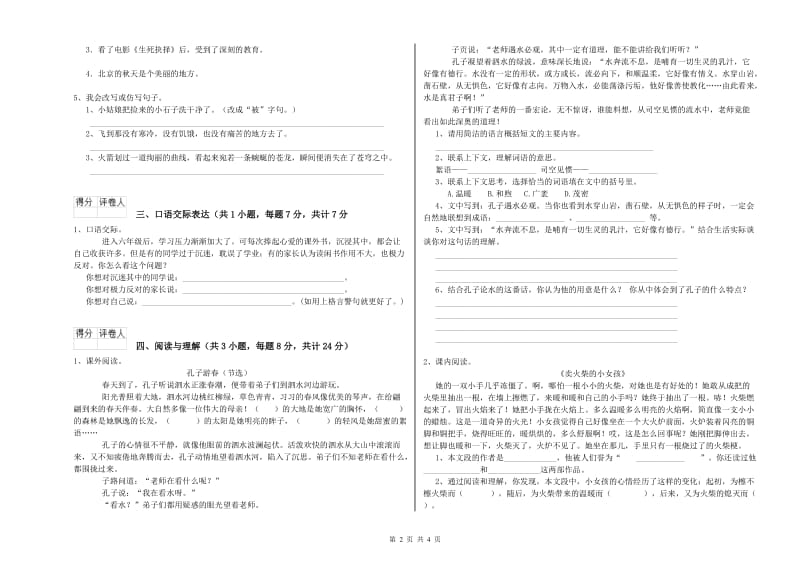 潮州市重点小学小升初语文考前检测试卷 附答案.doc_第2页