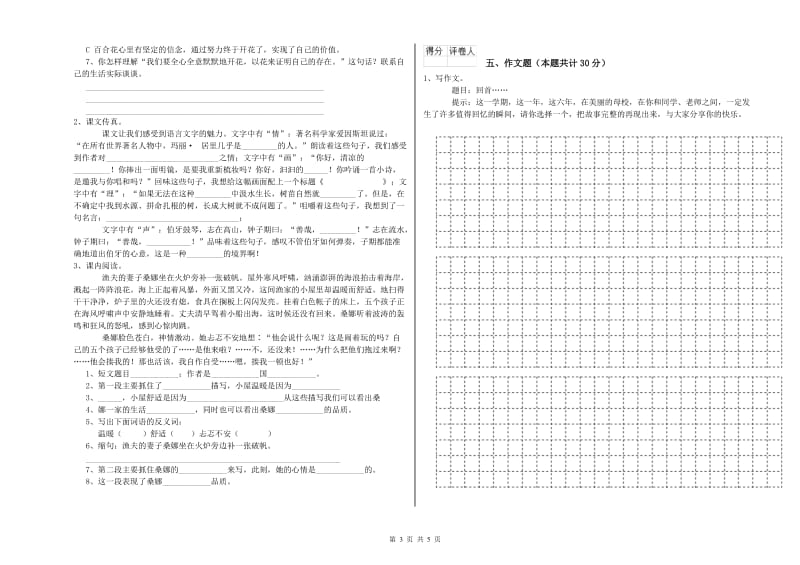 烟台市重点小学小升初语文能力检测试题 附解析.doc_第3页