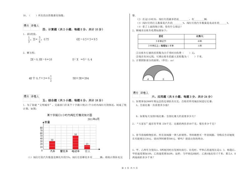 福建省2020年小升初数学能力测试试题B卷 附答案.doc_第2页