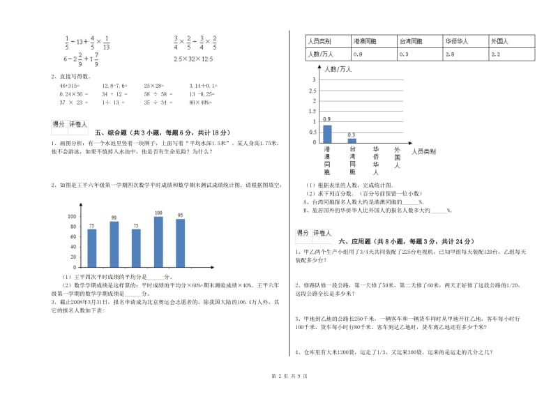 湖南省2020年小升初数学强化训练试卷D卷 含答案.doc_第2页