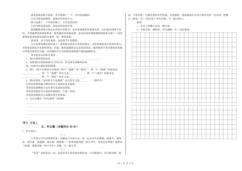 漳州市重点小学小升初语文能力提升试卷 含答案.doc_第3页