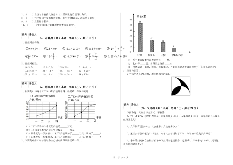 福建省2019年小升初数学能力提升试卷A卷 含答案.doc_第2页