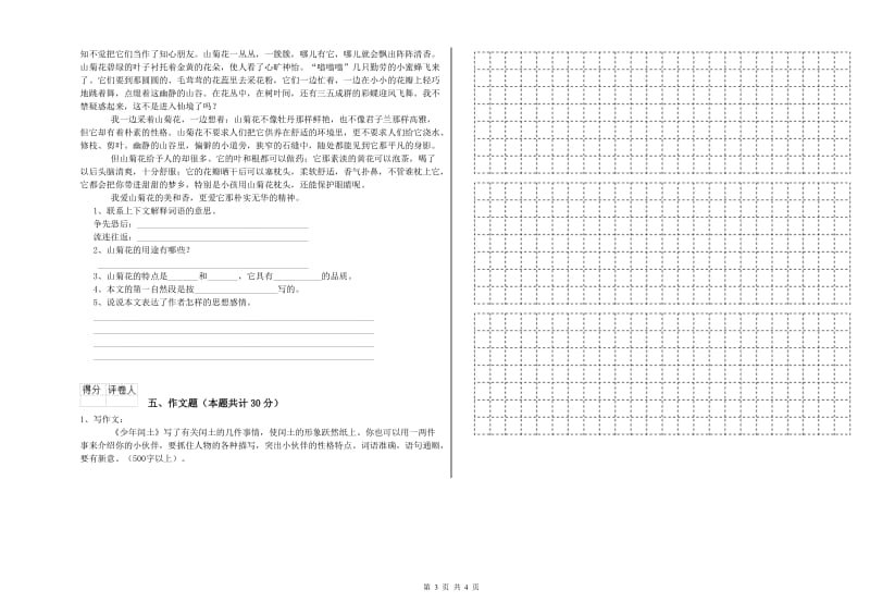 益阳市重点小学小升初语文强化训练试题 附答案.doc_第3页