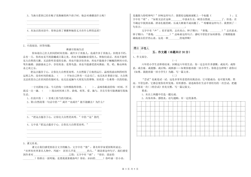 滨州市重点小学小升初语文能力测试试卷 附答案.doc_第3页