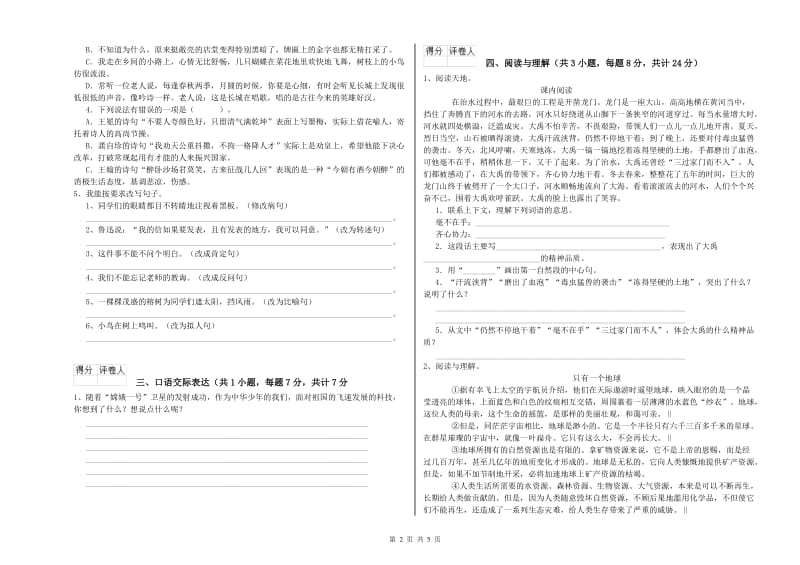 滨州市重点小学小升初语文过关检测试题 含答案.doc_第2页