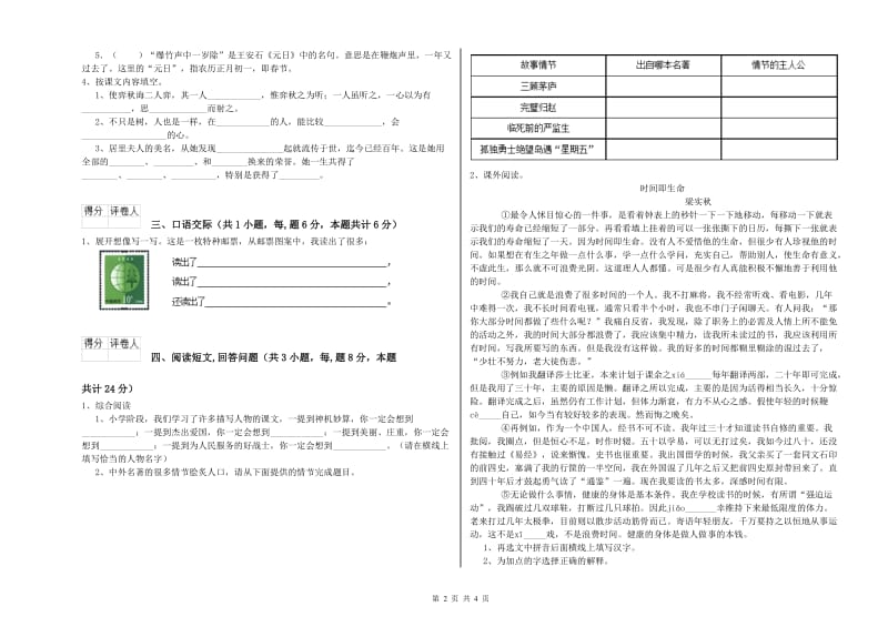 苏教版六年级语文下学期能力测试试题C卷 含答案.doc_第2页