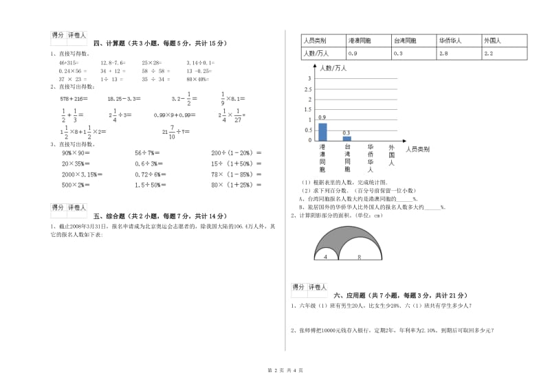 长春市实验小学六年级数学【下册】过关检测试题 附答案.doc_第2页