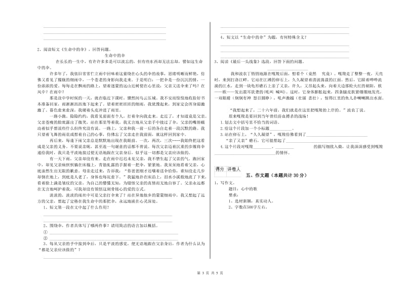 长春市重点小学小升初语文能力测试试卷 附解析.doc_第3页