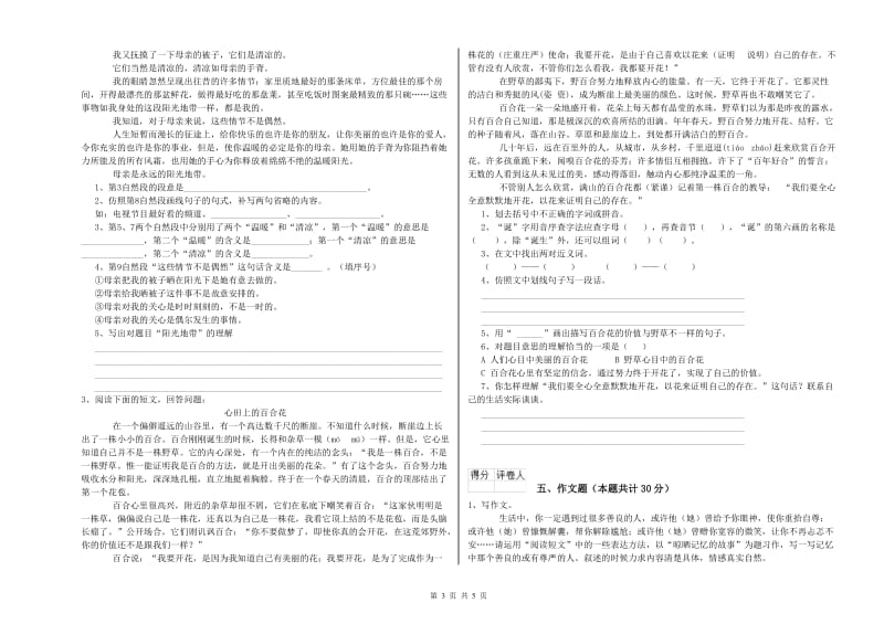 贵州省重点小学小升初语文考前练习试题A卷 附答案.doc_第3页