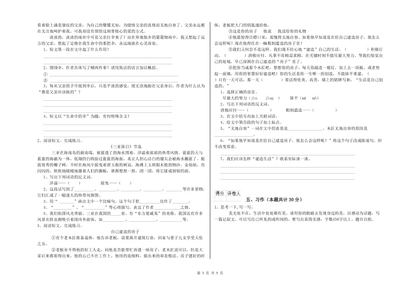 长春版六年级语文下学期全真模拟考试试题B卷 附答案.doc_第3页