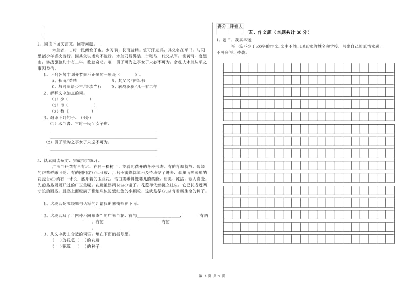 邵阳市重点小学小升初语文模拟考试试题 附解析.doc_第3页