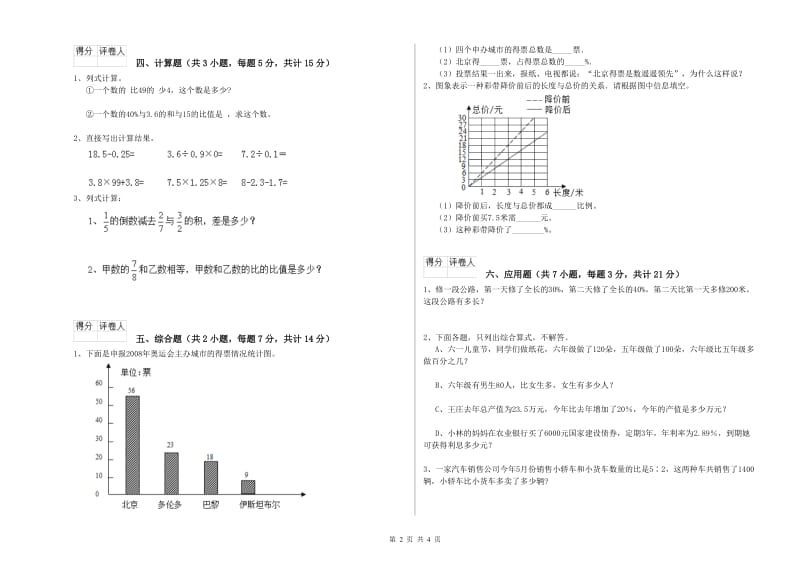 葫芦岛市实验小学六年级数学上学期强化训练试题 附答案.doc_第2页