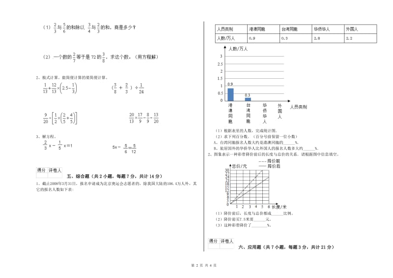 镇江市实验小学六年级数学下学期每周一练试题 附答案.doc_第2页