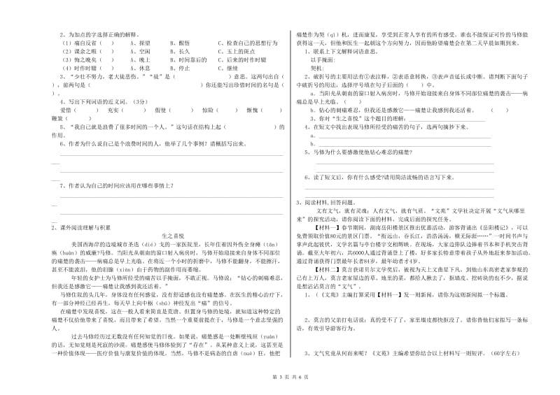 连云港市重点小学小升初语文考前练习试题 附答案.doc_第3页