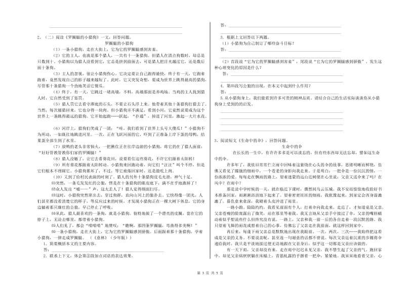 葫芦岛市重点小学小升初语文综合练习试卷 附解析.doc_第3页